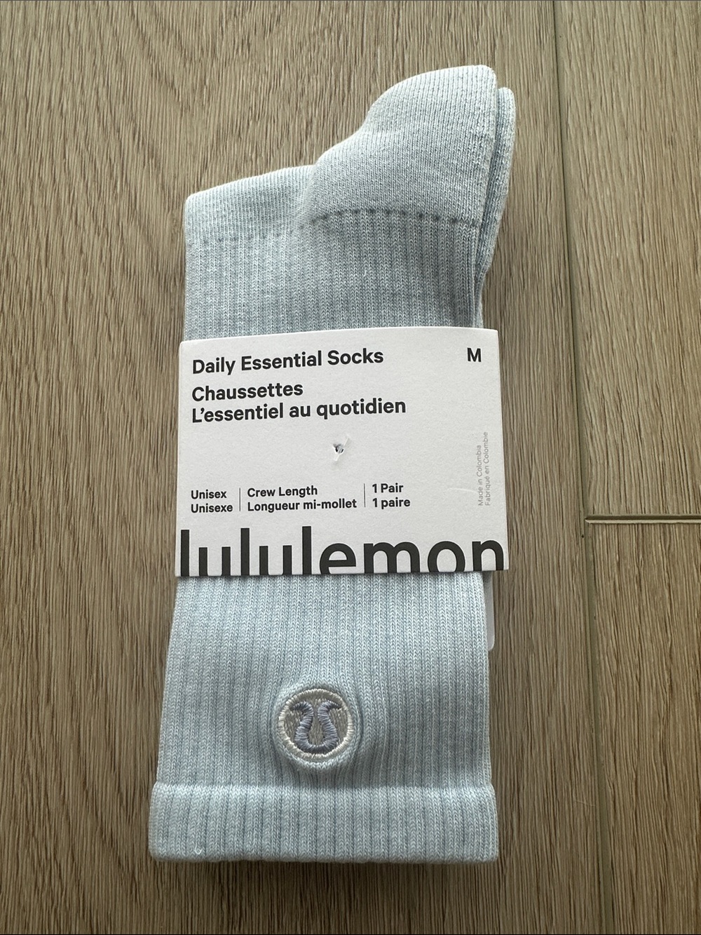 lululemon Daily Essential Socks Crew Length in Starch Blue Medium